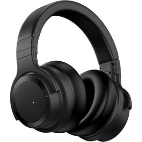 commalta E7 Active Noise Cancelling Headphones Wireless Bluetooth Headphones with Rich Bass, Wireless Headphones with Clear Calls, Bluetooth 5.0, 30 Hours Playtime, Comfort Fit, Black