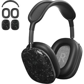 TPU Case Cover for AirPods Max Headphones, Matte Black Carbon Fiber Texture in Kuwait