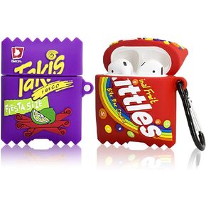 2Pack for Airpod 2/1 Case، لينة سيليكون لطيف الكرتون كاواي مضحك غطاء الغذاء أزياء واقية الجلد ل Air Pods متوافق مع Airpods 2 & 1 (Teki Potato + لون الحلوى) in Kuwait