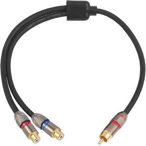 YABEDA RCA Y Cable,Gold Plated RCA Male to Dual RCA Male (1 Male to 2 Male) Stereo Audio Y Adapter Subwoofer Cable - 1.6feet/50cm in Kuwait