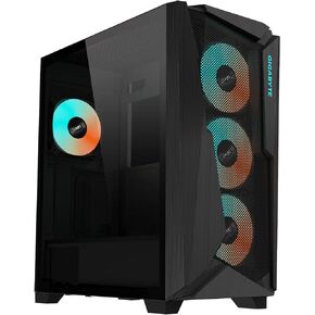 GIGABYTE C301 Glass White - White Mid Tower PC Gaming Case, Tempered Glass, USB Type-C, 4X ARBG Fans Included (GB-C301GW) in Saudi Arabia