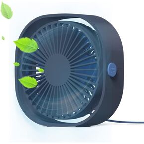 Personal Desk Fan Quiet USB Fan Small Cube Design, Mini Portable Table Fans for Sleeping Bedroom Nightstand, 3 Speeds Adjustable, Rotatable, Anti-slip, Fast Cooling for Home Office Work Travel (White) in Kuwait