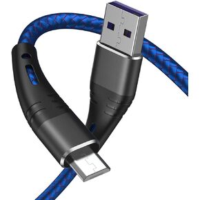 Micro USB Cable 10ft Android Phone Charger 2-Pack Extra Long Nylon Braided Fast Durable Charging Cord for Samsung Galaxy S7 S6 Edge J7 S5,Note 5 4,LG,HTC,Sony,Xbox One, PS4,Kindle,MP3,Tablet(Blue)
