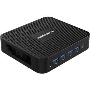 MINISFORUM GK41 Mini PC 8GB DDR4 256GB SSD Celeron J4125 (حتى 2.7 جيجا هرتز)، رباعي النواة، مخرجات HDMI&DP 4K@60 هرتز، 1x جيجابت إيثرنت، 4X USB 3.0، واي فاي ثنائي النطاق، يدعم حذاء PXE