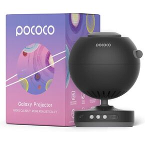 POCOCO Galaxy Star Projector for Bedroom with Replaceable Optical Film Discs, Home Planetarium Night Light Projector with High-Definition Soft Light for Relax, Study, and Meditate, Stress Relief Gifts