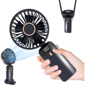Jkjoy Portable Handheld Fan, Mini Handheld Fan, 4000mAh Rechargeable USB Foldable Fan,Hanging Neck Fan 90° Adjustable, Personal Small Desk Fan 5 Speed for Women Men Home Office Travel in Saudi Arabia