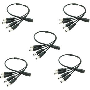 DC Power Splitter Security Camera Power Splitter 12V CCTV Power Cable (1 Female to 2 Male 5.5mm X 2.1mm, 5Pack) in Kuwait
