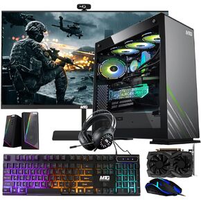 كمبيوتر MTG Aurora Max Gaming Tower PC- Intel i7 الجيل الرابع، RTX 4060 8GB DDR6، 16GB ARGB RAM، 256GB Nvme + 2TB HDD، ماوس لوحة مفاتيح RGB، مكبر صوت، تبريد سائل، كاميرا ويب، Win 10 Pro in Kuwait