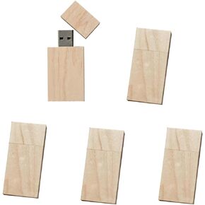 8GB Wood USB Flash Drives 5 Pack, FEWINA Rectangle Walnut Wooden USB Drive 8G USB2.0 Thumb Drive Memory Stick Jump Drive for Backup Picturs/Videos Ideal Gift (5PCS / Walnut)