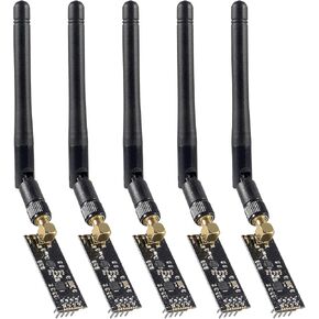 ACEIRMC 5pcs Wireless Transceiver Module 2.4G 1100m NRF24L01+PA+LNA in Antistatic Foam for ArduinoIDE Compatible with Antenna