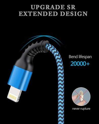 Short iPhone Charger Cord, 1FT/2Pcs USB A to Lightning Cable Fast Charging in Kuwait