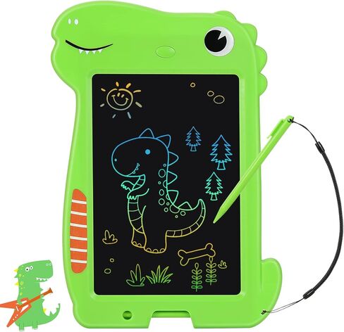 جهاز لوحي للكتابة LCD من Merabufa للأطفال أساسيات السفر مقاس 10 بوصات للكتابة للأطفال الصغار، هدية عيد ميلاد عيد الميلاد للأطفال بعمر 3 4 5 6 7 سنوات للأولاد والبنات لوحة رسم ديناصور للأطفال in Kuwait