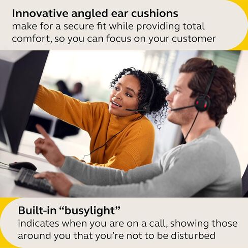 Jabra Engage 50 II Wired Stereo Headset with Link Call Control - Noise-Cancelling 3-Mic Technology, USB-A Cable - Works with All Leading Unified Communications Platforms Such as Zoom & Unify - Black in Saudi Arabia