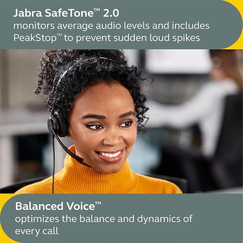 Jabra Engage 50 II Wired Stereo Headset with Link Call Control - Noise-Cancelling 3-Mic Technology, USB-A Cable - Works with All Leading Unified Communications Platforms Such as Zoom & Unify - Black in Saudi Arabia