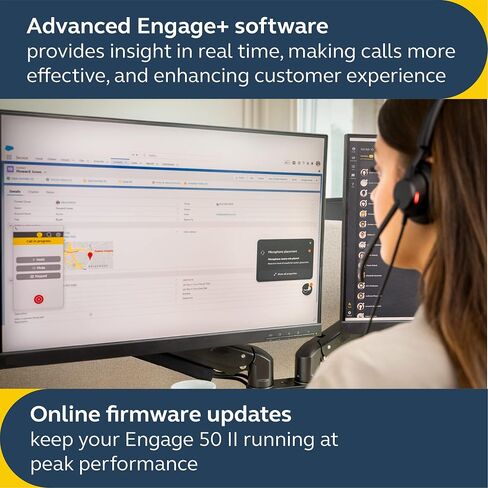 Jabra Engage 50 II Wired Stereo Headset with Link Call Control - Noise-Cancelling 3-Mic Technology, USB-A Cable - Works with All Leading Unified Communications Platforms Such as Zoom & Unify - Black in Saudi Arabia