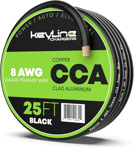 1/0 Gauge Amp Wire - 25ft Red | Best Used for Battery Cable, Marine Speaker Wiring, Solar Systems for RV Trailer, Car Audio Speaker, 8 AWG Automotive Copper Clad Aluminum (CCA) in Saudi Arabia