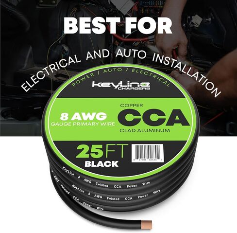 1/0 Gauge Amp Wire - 25ft Red | Best Used for Battery Cable, Marine Speaker Wiring, Solar Systems for RV Trailer, Car Audio Speaker, 8 AWG Automotive Copper Clad Aluminum (CCA) in Saudi Arabia