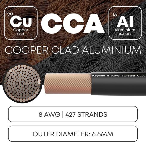 1/0 Gauge Amp Wire - 25ft Red | Best Used for Battery Cable, Marine Speaker Wiring, Solar Systems for RV Trailer, Car Audio Speaker, 8 AWG Automotive Copper Clad Aluminum (CCA) in Saudi Arabia
