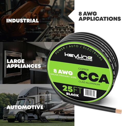 1/0 Gauge Amp Wire - 25ft Red | Best Used for Battery Cable, Marine Speaker Wiring, Solar Systems for RV Trailer, Car Audio Speaker, 8 AWG Automotive Copper Clad Aluminum (CCA) in Saudi Arabia