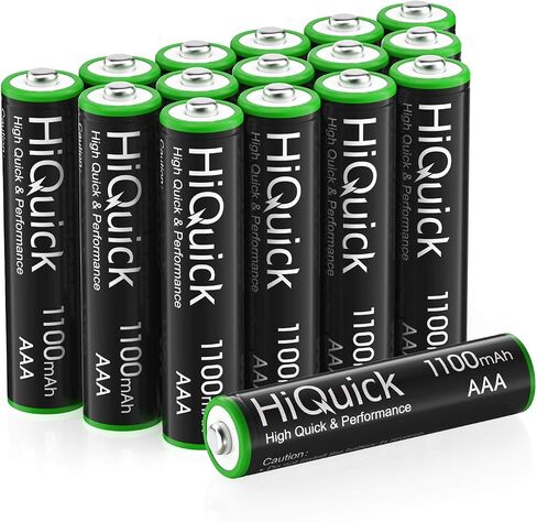 HiQuick AAA Rechargeable Batteries 8-Pack, 1100mAh, Pre-Charged NiMH, 1.2V | Long-lasting power for remotes, toys, and cameras，recharges up to 1200 times， Recycled, Pre-charged in Kuwait