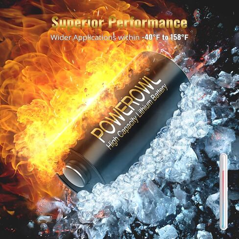 بطارية ليثيوم POWEROWL CR123A 3V، سعة عالية 123 بطارية، طاقة طويلة الأمد - الكمية 12 in Kuwait