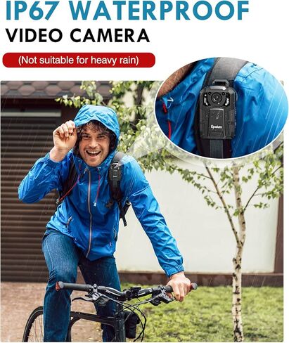 كاميرا الجسم Epoium EM2 128GB 4K، دعم مسار GPS، بطارية 4600 مللي أمبير في الساعة، تسجيل فيديو 14 ~ 16 ساعة، مقاومة للماء IP67، كاميرا مثبتة على الجسم مع رؤية ليلية وحماية الملفات للتسجيل in Kuwait