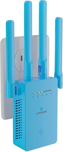 UPPOON WiFi Extender Signal Booster for Home, 1200Mbps Internet Booster Covers up to 5000sq.ft, 2.4 & 5GHz Dual Band Wireless Signal Amplifier Repeater, 1-Tap Setup, WAN/LAN Port, Alexa Compatible in Kuwait