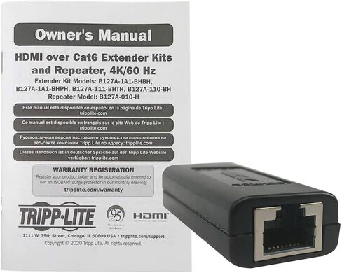 مكرر Tripp Lite Over Cat6 لموسعات B127A 4K60 هرتز HDR 4:4:4 PoC TAA (B127A-010-H) in Saudi Arabia