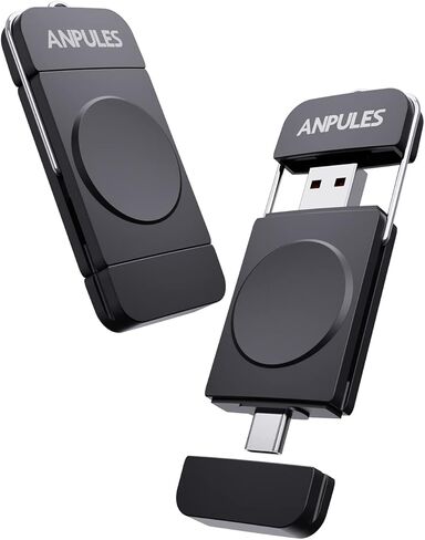 شاحن ساعة محمول لساعة سامسونج جالاكسي 5 - شاحن ساعة انبوليز USB C وUSB A [OTG] لساعة جالاكسي ووتش، شاحن لاسلكي مغناطيسي لساعة جالاكسي 4/4 كلاسيك/3/جالاكسي اكتيف 2 (اسود) in Kuwait