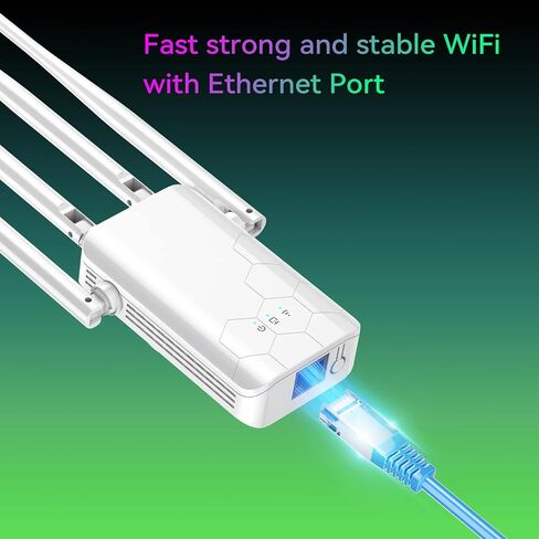 يغطي موسع WiFi ما يصل إلى 8000 قدم مربع و45 جهازًا، ومعزز الإنترنت مع منفذ إيثرنت، وأطول نطاق من الهوائيات الفائقة على الإطلاق، ومضخم الإشارة، وإعداد بنقرة واحدة in Saudi Arabia