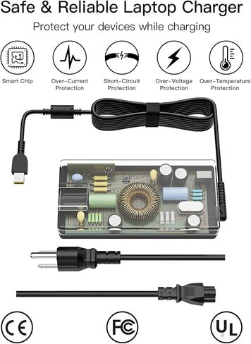 170W 20V 8.5A شاحن الكمبيوتر المحمول استبدال لينوفو ثينك باد P50 P51 P52 P53 P70 P71 P73 W540 W541 T540P P15 P17 P15V P15G T15G T15P P1 سلك إمداد محول الطاقة in Kuwait