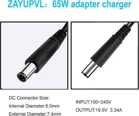 ZAYUPVL 65W 7.4mm Tip Replacement AC Adapter for Dell Latitude 3190 7470 5580 7280 LA65NS2-01 E5570 E7450 E6430 E6410 E6440 E7440 E7470 E5440 E5470 E7240 Laptop Power Supply Cord KT60W200225B3 in Saudi Arabia