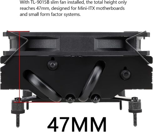 ثيرمال رايت مبرد هواء لوحدة المعالجة المركزية AXP90-X47، ارتفاع 47 ملم، مروحة PWM نحيفة TL-9015B، تقنية AGHP لـ AMD AM4/انتل 1150/1151/1155/1156/1200 (اسود) in Saudi Arabia