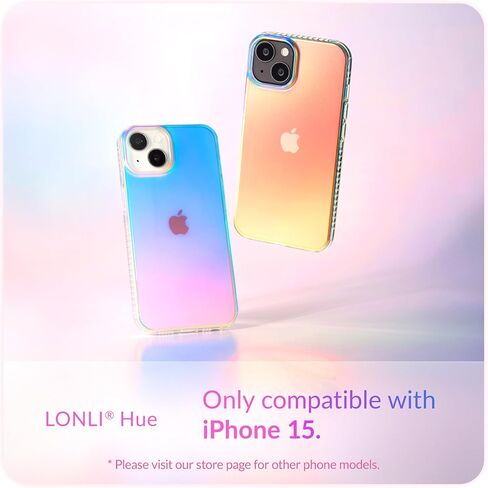 LONLI Hue - حافظة لهاتف iPhone 15 - تورتة بيضاء لؤلؤية [حماية من السقوط بطول 10 أقدام] - غطاء مقاوم للصدمات مع تأثير تغيير اللون | لطيف وفريد ​​من نوعه للنساء والفتيات والرجال (2023) in Kuwait