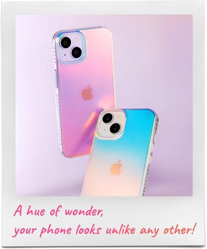 LONLI Hue - حافظة لهاتف iPhone 15 - تورتة بيضاء لؤلؤية [حماية من السقوط بطول 10 أقدام] - غطاء مقاوم للصدمات مع تأثير تغيير اللون | لطيف وفريد ​​من نوعه للنساء والفتيات والرجال (2023) in Kuwait