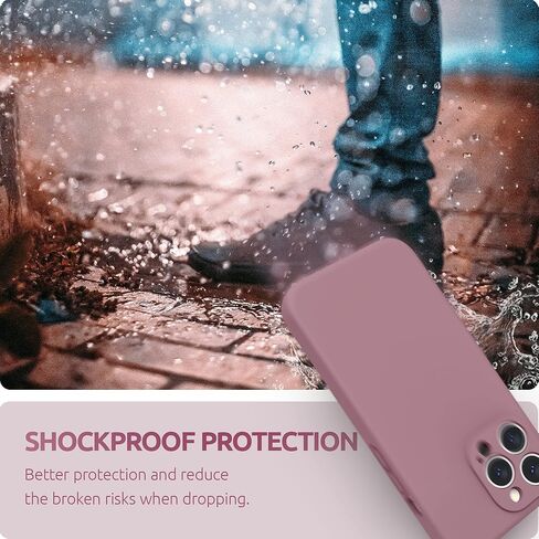 SURPHY Compatible with iPhone 13 Pro Case with Screen Protector, (Camera Protection + Soft Microfiber Lining) Liquid Silicone Phone Case 6.1 inch 2021, Lilac Purple in Kuwait