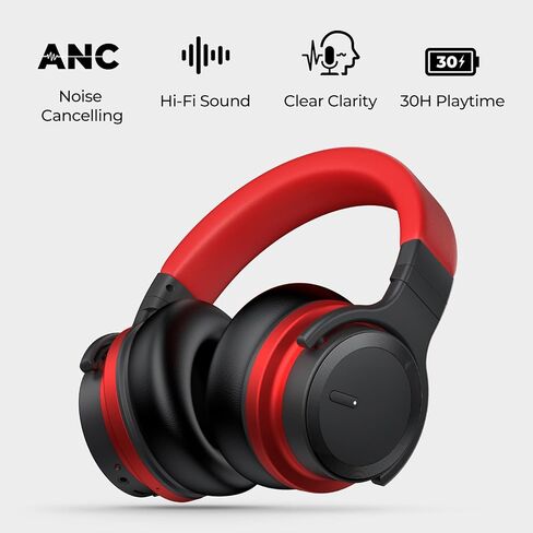 Active Noise Cancelling Wireless Bluetooth Headphones with Mic and Clear Calls, Bluetooth 5.0, 30 Hours Playtime, Comfort Fit, Model 2 in Saudi Arabia