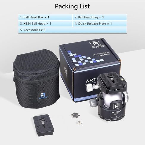 54mm Low Profile Tripod Head with 2 Arca Swiss Quick Release Plates Professional Heavy Duty Metal 360 Rotating Panoramic Ball Head for DSLR Camera Camcorder Max Loading 77.2lbs/35kg in Saudi Arabia
