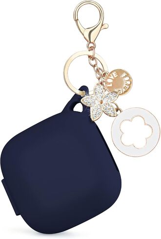 غطاء حافظة VISOOM Bling Powerbeats Pro، غطاء حماية لطيف من السيليكون Powerbeats Pro للنساء والفتيات مع سلسلة مفاتيح لامعة لحافظة Powerbeats Pro الواقية (ذهبي وردي) in Kuwait