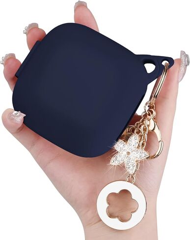 غطاء حافظة VISOOM Bling Powerbeats Pro، غطاء حماية لطيف من السيليكون Powerbeats Pro للنساء والفتيات مع سلسلة مفاتيح لامعة لحافظة Powerbeats Pro الواقية (ذهبي وردي) in Kuwait