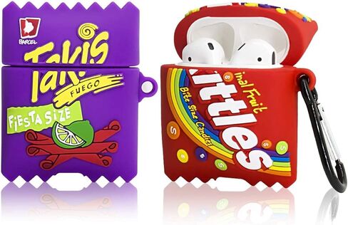 2Pack for Airpod 2/1 Case، لينة سيليكون لطيف الكرتون كاواي مضحك غطاء الغذاء أزياء واقية الجلد ل Air Pods متوافق مع Airpods 2 & 1 (Teki Potato + لون الحلوى) in Kuwait