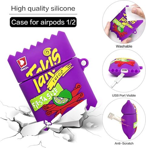2Pack for Airpod 2/1 Case، لينة سيليكون لطيف الكرتون كاواي مضحك غطاء الغذاء أزياء واقية الجلد ل Air Pods متوافق مع Airpods 2 & 1 (Teki Potato + لون الحلوى) in Kuwait