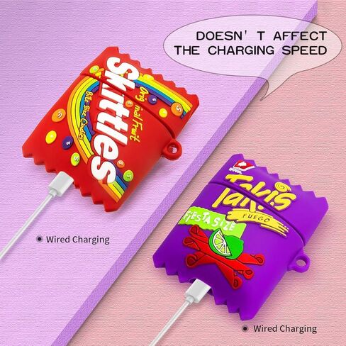 2Pack for Airpod 2/1 Case، لينة سيليكون لطيف الكرتون كاواي مضحك غطاء الغذاء أزياء واقية الجلد ل Air Pods متوافق مع Airpods 2 & 1 (Teki Potato + لون الحلوى) in Kuwait