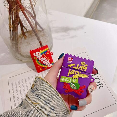 2Pack for Airpod 2/1 Case، لينة سيليكون لطيف الكرتون كاواي مضحك غطاء الغذاء أزياء واقية الجلد ل Air Pods متوافق مع Airpods 2 & 1 (Teki Potato + لون الحلوى) in Kuwait