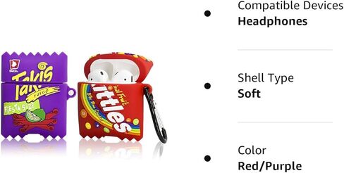 2Pack for Airpod 2/1 Case، لينة سيليكون لطيف الكرتون كاواي مضحك غطاء الغذاء أزياء واقية الجلد ل Air Pods متوافق مع Airpods 2 & 1 (Teki Potato + لون الحلوى) in Kuwait