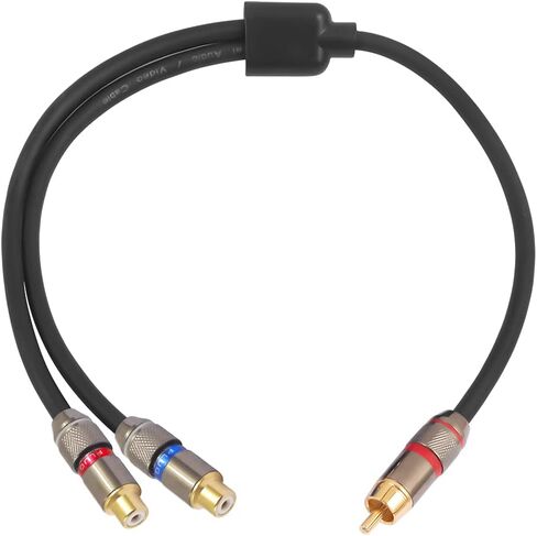 YABEDA RCA Y Cable,Gold Plated RCA Male to Dual RCA Male (1 Male to 2 Male) Stereo Audio Y Adapter Subwoofer Cable - 1.6feet/50cm in Saudi Arabia