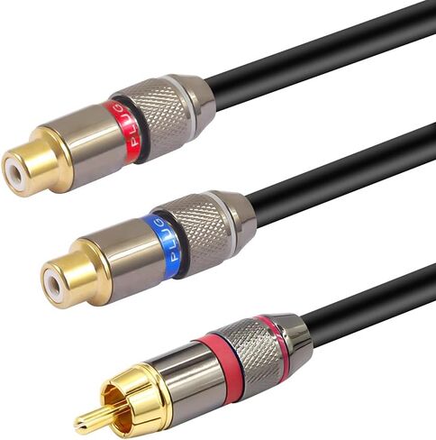 YABEDA RCA Y Cable,Gold Plated RCA Male to Dual RCA Male (1 Male to 2 Male) Stereo Audio Y Adapter Subwoofer Cable - 1.6feet/50cm in Saudi Arabia