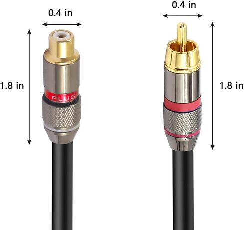 YABEDA RCA Y Cable,Gold Plated RCA Male to Dual RCA Male (1 Male to 2 Male) Stereo Audio Y Adapter Subwoofer Cable - 1.6feet/50cm in Saudi Arabia