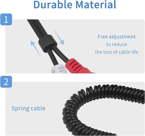 كابل محول Poyiccot RCA إلى 1/4، 6.35 مم 1/4 بوصة TRS إلى كابل صوت RCA ملفوف زنبركي 6.35 مم مقبس استريو إلى كابل إدخال RCA مزدوج Y مقسم RCA إلى 1/4 كابل قطع ستيريو، 2.6 قدم in Kuwait