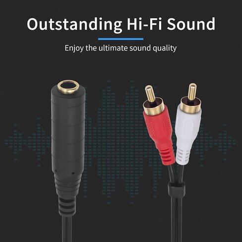 كابل محول Poyiccot RCA إلى 1/4، 6.35 مم 1/4 بوصة TRS إلى كابل صوت RCA ملفوف زنبركي 6.35 مم مقبس استريو إلى كابل إدخال RCA مزدوج Y مقسم RCA إلى 1/4 كابل قطع ستيريو، 2.6 قدم in Kuwait